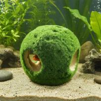 Resin Lichen Head Ornament Provides Shelter Aquarium Cave for Small Aquatic Creatures, 9-9cm Moss Hide Ball