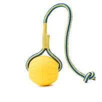 Dog Training EVA Foam Rope Ball 7cm geltona