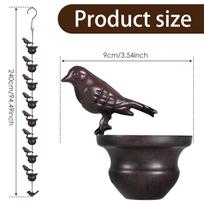 Bird Rain Chain Gutters Rain Chains Rain Catcher Chain for Eaves Drainage Outdoor Garden Waterfall Decor Bird Feeder Attraction