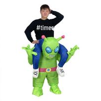 Halloween Alien Riding Inflatable Costume with Red Belt One Size