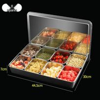 Muko Japanese Style Stainless Steel 8-Compartment Seasoning Box with Spoons