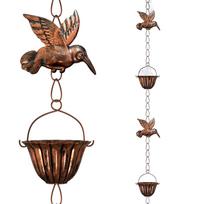 7.87Ft Hummingbird Rain Chains for Gutters Metal Rainwater Catcher Chain Replacement Downspout for Gutters Eaves Drainage