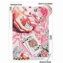 Casino DIY Diamond Art Painting Kit with Shiny Resin Diamonds for Adults Relaxing Craft Wall Decor and Handmade Gift Idea Set Decor Round 20x30cm