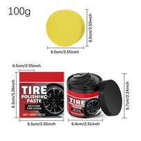 100g Black Shiny Tire Wax Car Cleaning Product Plastic Leather Recovery Agent Car Polishing and Coating Recovery Agent