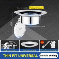 S/L Squatting Pan Anti-smell Plug Bathtub Sewer Pipe Anti-blocking Cover Stainless Steel Toilet Floor Deodorize Stopper