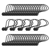 Feb.50 Pcs Ball Bungee Cords 6 Inch Tarp Bungee With Balls Black High Elastic Bungee Ties juoda