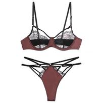 CINOON klasikinis rožinės spalvos liemenėlių rinkinys apatinis trikotažas Push Up liemenėlė juodi nėriniuoti apatinių komplektai Sexy Bandage Kelnaitės Moteriški apatiniai XL black