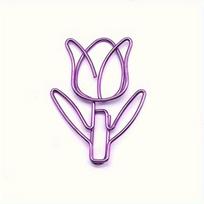 40 vnt. Tulpių popieriaus segtukai Gėlė Kūrybingas Animacinis Mielas Kanceliarinės prekės Popieriaus segtukas Biuro Forma Formuotas Metalinis Popieriaus segtukas 40pcs violetinė
