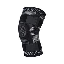 Men's Sports Knee Pads with Silicone Protection for Running, Fitness, Basketball, Jump Roping, and Patella Support M tamsiai pilka spalva