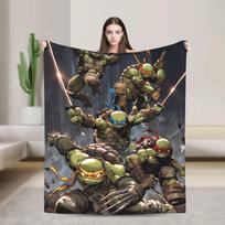 TMNT žaidimų pledai Kelioninis flanelinis pledas miegamajam Super minkštas Individualizuotos kokybės lovatiesė Dovanojimo idėja 30x40in