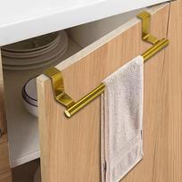 1pc Modern Wall-Mounted Kitchen Cabinet Towel Rack – Space-Saving Dishcloth Holder for Home & Bathroom, White, Towel Racks geltona