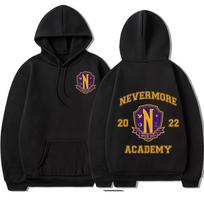 TV serialas Trečiadienė Adams Nevermore Akademija Hoody Logotipo Spaudinys Su Gobtuvu Megztiniai Unisex Gotikiniai Ilgomis Rankovėmis Oversized Hoodies 2XL black