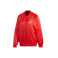 Adidas Neo X Disney Cny Series Minnie Print Satin Sports Cotton Jacket Winter Women Jacket Light-Crimson GE7765 S