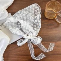 Retro Nėrinių Bandana Galvos Juosta Spausdinta Plaukų Skara Bohemiška Trikampė Skara Baltos Plaukų Juostelės Moterims Merginoms Madinga Saldus Skarelė white
