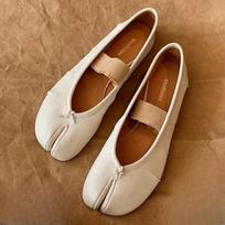 Fashion Retro Round Split Toe Flat sneaker designer shoes Women Casual Loafer Soft Moccasin Fashion Tabi Ninja Mary Jane ballet shoes 35 smėlis