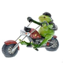 Frog on Motorcycle Statue Adorable Design Riding Ornament Creative Garden Accessory