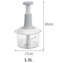 Multifunctional Food Processor - Manual Meat Grinder, Vegetable Garlic Chilli Chopper, Slicer, Rotary Dicer, Fruit Kitchen Tool white