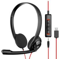 NUBWO HW02 USB ausinės su triukšmą slopinančiu mikrofonu, laidinė ofisinė skambučių centro ausinė, skirta Boom Skype webinarams, valdymas ant laido Package size:19*16.5*6cm juoda