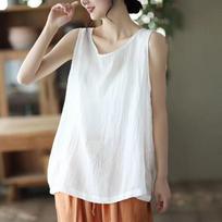 Summer Fashion O Neck Women Sling Vest Large Size Inner and Outer Wear Elegant Sleeveless Loose Office Tank Tops Solid Color Women's Clothing M balta