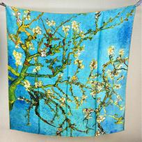 Van Gogh Famous Painting Series Silk Mulberry Silk Square Scarf Gift Silk Scarf Professional Scarf Scarf Female 108X108CM