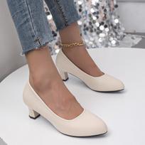 Fashion Shoes Ladies Pumps Medium Heel Nude Sexy Pointed Toe High Heels Wedding Shoes Fashion Elegant  Pumps for Women 34