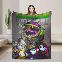 Game P-Plants-vs-Zombie  Soft Warm Blankets  Picnic Plush Throw Blanket Fluffy Couch Bed Flannel Bedspread Sofa Bed Cover 30x40in