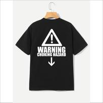 Funny Adult T-shirt Warning Choking Hazard Printed Top Men's Unisex Gift Tee S