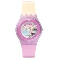 SWATCH quartz movement 30 meters waterproof women's watch Swiss watch 41mm hollow dial plastic case silicone strap suop101 kvarcas