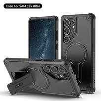 Fold Stand Holder Magnetic Armor Case for Samsung S26 S25 Ultra S24 Plus A26 A16 A56 Wireless Charging Bracket Shockproof Cover For S25 juoda