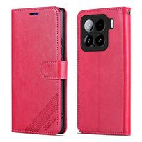 For Xiaomi Mi 15T Pro Case Luxury PU Leather Stand Card wallet Protective Back Cover Case For Xiaomi Mi 15 14T Pro 15Ultra Shell Xiaomi 15 Pro rožinė raudona spalva