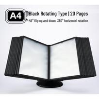 A4 Desktop Rotating Flip File Display Holder gray