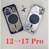 Korpusas iPhone 12, panašus į 17 Pro Korpusas 12 į 17 Pro Galinis Dangtelis Pasidaryk pats Galinis Korpusas Baterijos Vidurinis Rėmelis 12 Konvertuoti į 17 Pro mėlyna