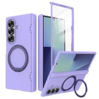 For Samsung Galaxy Z Fold 7 Case Hard With 360 Ring Stand Magnetic Protective Back Cover Case For Samsung Z Folld7 Phone Shell Galaxy Z Fold7 šviesiai violetinė spalva