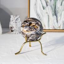 Polished Natural Crystal Moonstone Sphere: Ornamental Stone Ball for Home Decoration