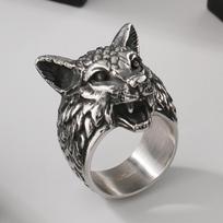 Gotikiniai pankroko vilko galvos vyriški žiedai vyrams Solid 316L nerūdijančio plieno žiedas vyriškas senovinis vakarėlis vikingų gyvūnų papuošalai dovanos 9 sidabras