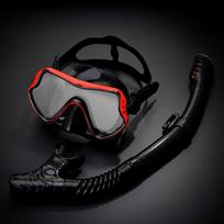 Water Sports wide view diving goggles snorkel Set diving mask gray