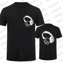 medvilnė 2024 m. Naujos ausinės Spausdinti Kasdieniai trumpomis rankovėmis vyriški marškinėliai Muzika DJ Graphic Tee Gift Marškinėliai Juokingi marškinėliai Vintage Streetwear S white