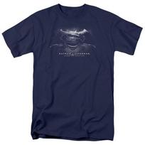 Batman V Superman Bw Logotipas Vyriški Marškinėliai Tamsiai Mėlyni Oficialiai Licencijuoti L