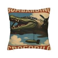 Bombardino Crocodilo Italijos Smegenų Puvinio Užvalkalas Spausdintas Pagalvės Užvalkalas Mesti Pagalvę Danga Namų Didmeninė Prekyba 45*45cm 30x30cm 12x12in