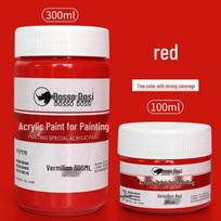 Beginner Acrylic Paint Set for Wall, Textile, Ceramic, Stone, and Shoe Painting & Graffiti. 100ml raudona