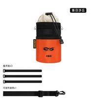 Foldable Drawstring Water Bottle Hanging Bag Portable Front Handlebar Storage Pouch for Road Bike Outdoor Cycling 1L oranžinė