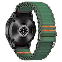 QuickFit Watch Strap 26mm 22mm For Garmin Fenix 8pro E 7 7X 6 6X/Quatix 8 Hook Nylon Band Forerunner 970 965/Epix pro Wristband QuickFit 22mm armijos žalia spalva