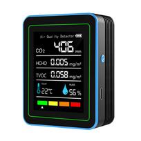 5-in-1 Indoor Air Quality Monitor with Temperature Humidity TVOC Display Portable CO2 Monitor for Home Bedroom Kitchen RV juoda
