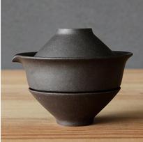 200ml Japanese Ceramic Teapot Kettle Tea Making Gaiwan Tea Cup for Puer 1 Bowl 2 Cups Tea Set Retro Crude Pottery Drinkware
