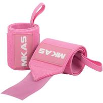 1 Pair Wristband Wrist Support Straps Extra StrengthWeight Lifting Gym Training Wrist Brace Straps Wraps Crossfit Powerlifting rožinė