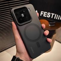 Dėklas Xiaomi 15 prabangus odos pojūtis matinis Magsafe magnetinis atsparus smūgiams telefono dėklas Xiaomi 15 14 Pro 15 Ultra korpusas buferis Xiaomi 15 Pro balta
