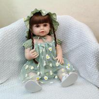 Reborn Baby Doll 55 CM Lifelike Full Body Silicone Reborn Girl Baby Doll Newborn Princess Toddler Bebe Birthday Gifts for Child 55cm gray