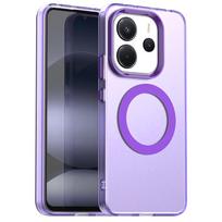 Skaidrus dėklas Redmi Note 14 4G Dėklas Redmi Note 14 Magnetinis siurbimas Belaidis įkrovimas Dangtelis Redmi Note 14 4G Dėklas Note 14 4G(163.3mm) violetinė