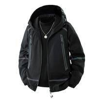 Unisex Reflective Hiking Jacket Waterproof Windbreaker Men Outdoor Camping Trekking Fishing Jacket Windproof Coats Women S(45-54kg) juoda