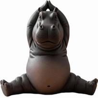 New 3D Printing Yoga Hippopotamus Statue Hippopotamus Figurine Resin Hippopotamus Decorative Ornaments Mini Multiple Styles